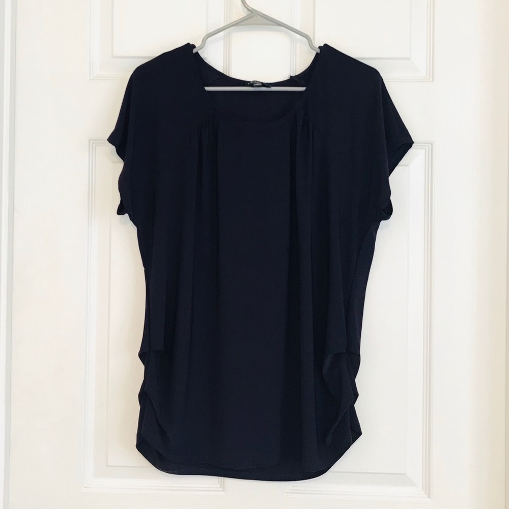 XL Short sleeve Plum Blouse, purple top
